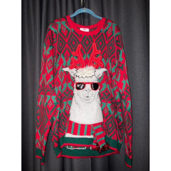 Ugly Christmas Sweater Xmas Size Large Llama - Picture 1 of 3